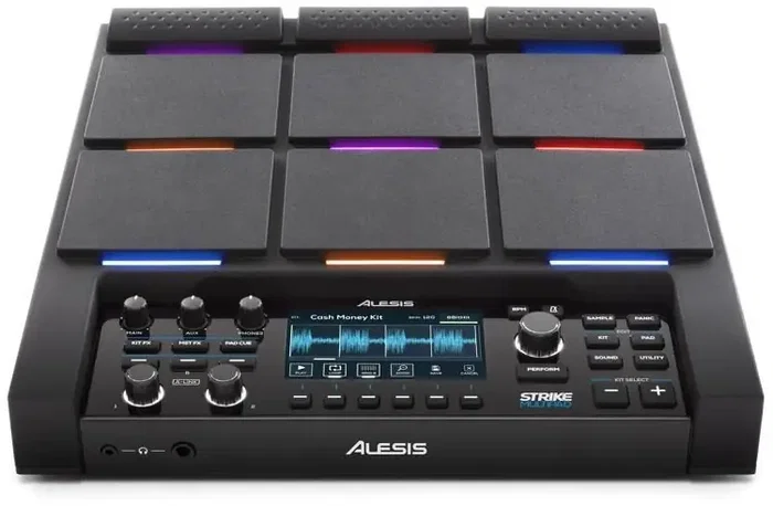 ALESIS Strike Multipad Contrôleur de Percussion avec Sampler et Looper, 9 Pads Dynamiques, 32 Go Stockage, Écran Couleur 4,3"
