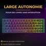 The G-Lab KEYZ HYDROGEN - Clavier gamer sans fil 60% AZERTY à membrane, rétroéclairage RGB, compact et performant, pour PC et console, couleur noir