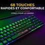 The G-Lab KEYZ HYDROGEN - Clavier gamer sans fil 60% AZERTY à membrane, rétroéclairage RGB, compact et performant, pour PC et console, couleur noir