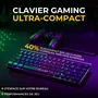 The G-Lab KEYZ HYDROGEN - Clavier gamer sans fil 60% AZERTY à membrane, rétroéclairage RGB, compact et performant, pour PC et console, couleur noir