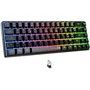The G-Lab KEYZ HYDROGEN - Clavier gamer sans fil 60% AZERTY à membrane, rétroéclairage RGB, compact et performant, pour PC et console, couleur noir