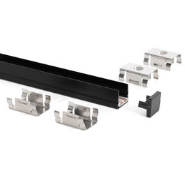 ILIMINACION Y ACC. Profil Minirail électrifié noir laqué 24V DC