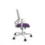 Chaise Cilanco Synchro 3 positions tissu Pourpre Maille Blanc Structure polyamide blanc Accoudoirs blancs Sans appui-tête Roulettes 65mm nylon