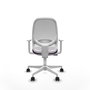 Chaise Cilanco Synchro 3 positions tissu Pourpre Maille Blanc Structure polyamide blanc Accoudoirs blancs Sans appui-tête Roulettes 65mm nylon