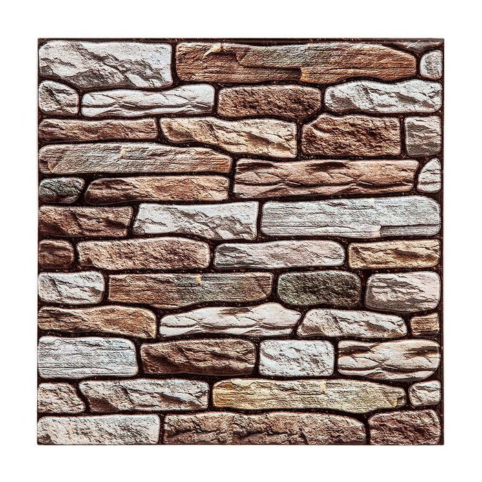 Atmosphera Sticker imitation mur marron 30 x 30 cm, pack de 2 Atmosphera Sticker imitation mur marron 30 x 30 cm, pack de 2
