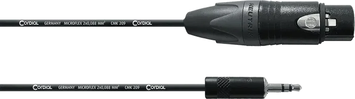 Cordial Câble Audio XLR Femelle vers Mini-Jack Stéréo Non Balancé 1,5 m