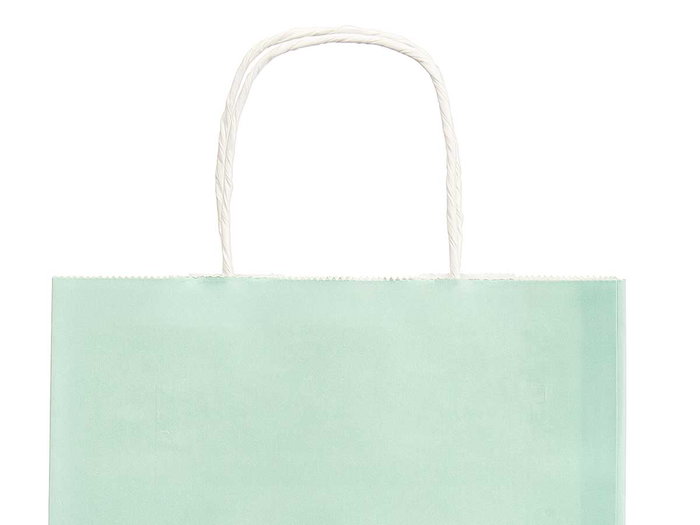 PINCELLO Sac en papier vert menta mini 18x24cm
