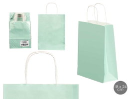 PINCELLO Sac en papier vert menta mini 18x24cm