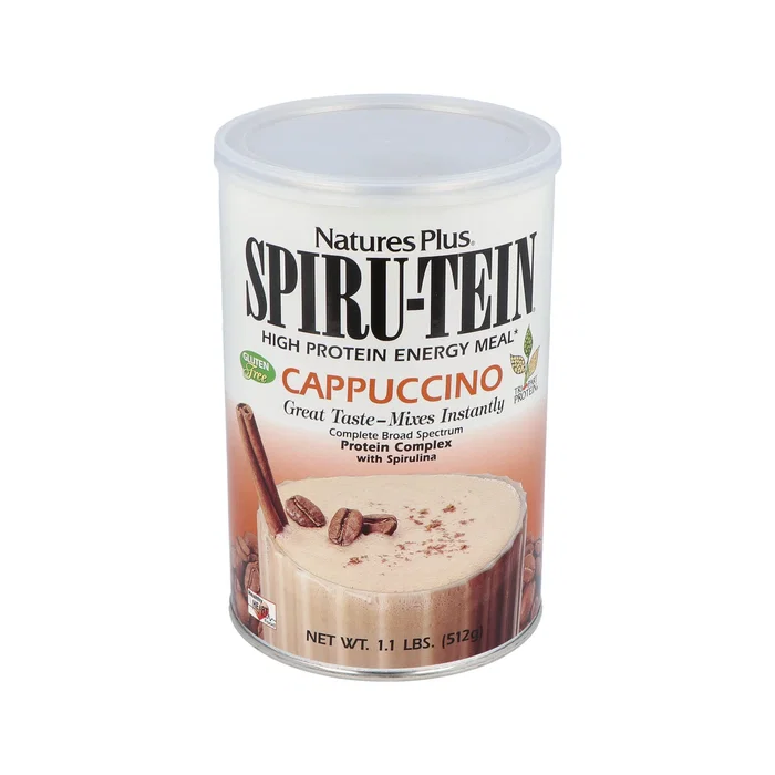 Nature's Plus Spiru-Tein Cappuccino 544 g - Mélange de protéines végétales avec spiruline, vitamines et minéraux Nature's Plus Spiru-Tein Cappuccino 544 g - Mélange de protéines végétales avec spiruline, vitamines et minéraux