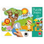 GOULA Puzzle Shapes 53439 - Puzzle géant d'apprentissage des formes géométriques avec 13 pièces en bois - Jouet éducatif pour enfants dès 2 ans