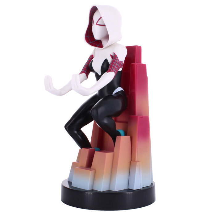 EXQUISITE GAMING Cable Guy Support de Téléphone Spider Gwen Marvel Spiderman - Compatible PS5, Xbox Series, iPhone, 20 cm