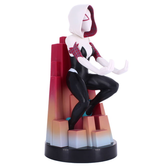 EXQUISITE GAMING Cable Guy Support de Téléphone Spider Gwen Marvel Spiderman - Compatible PS5, Xbox Series, iPhone, 20 cm