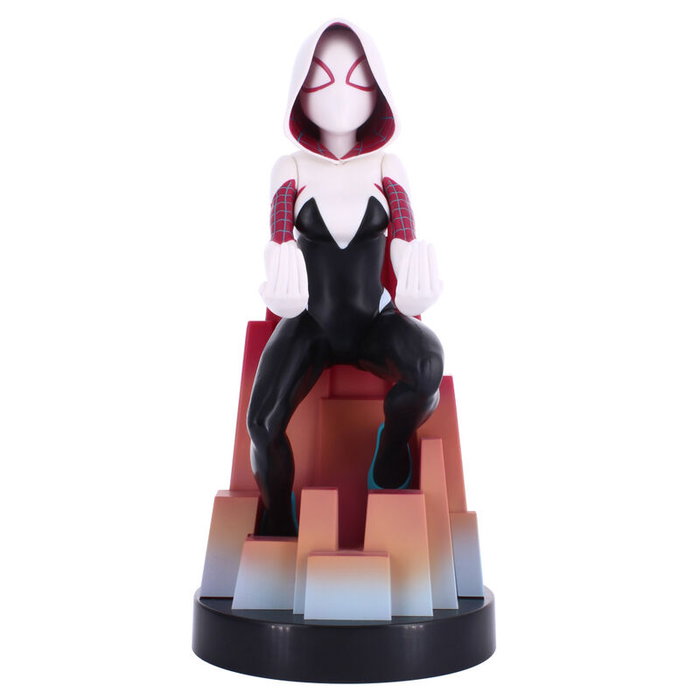 EXQUISITE GAMING Cable Guy Support de Téléphone Spider Gwen Marvel Spiderman - Compatible PS5, Xbox Series, iPhone, 20 cm
