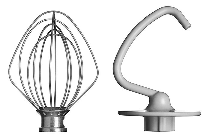Kitchenaid 5KSM175 - Robot Artisan Platinum - Robot pâtissier 4,8 L avec bol inox, moteur à transmission directe et 6 accessoires inclus