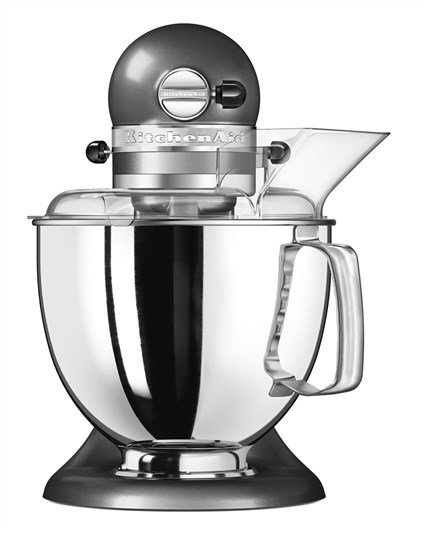Kitchenaid 5KSM175 - Robot Artisan Platinum - Robot pâtissier 4,8 L avec bol inox, moteur à transmission directe et 6 accessoires inclus