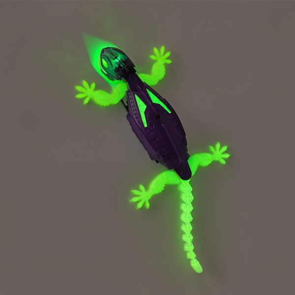 Spin Master Gecko HEX BOTS - Jouet robot lézard télécommandé qui rampe, grimpe aux murs et brille dans le noir - Avec télécommande et câble USB
