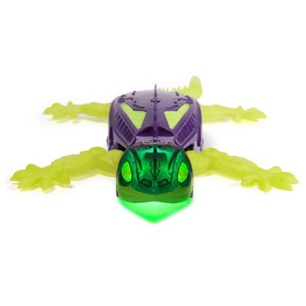 Spin Master Gecko HEX BOTS - Jouet robot lézard télécommandé qui rampe, grimpe aux murs et brille dans le noir - Avec télécommande et câble USB