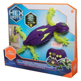Spin Master Gecko HEX BOTS - Jouet robot lézard télécommandé qui rampe, grimpe aux murs et brille dans le noir - Avec télécommande et câble USB