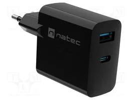 NATEC Ribera NUC-2143 Chargeur USB GaN Noir