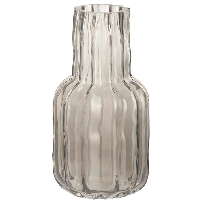 Day Vase en verre gris transparent - D.13 H.25,5 cm Day Vase en verre gris transparent - D.13 H.25,5 cm