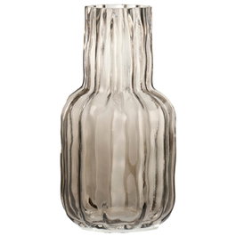 Day Vase en verre gris transparent - D.13 H.25,5 cm