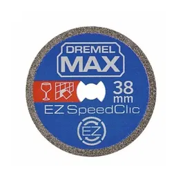 Dremel Disque diamant Max S545, référence EZ SpeedClic, Ø 38 mm pour matériaux durs - Haute longévité 3X