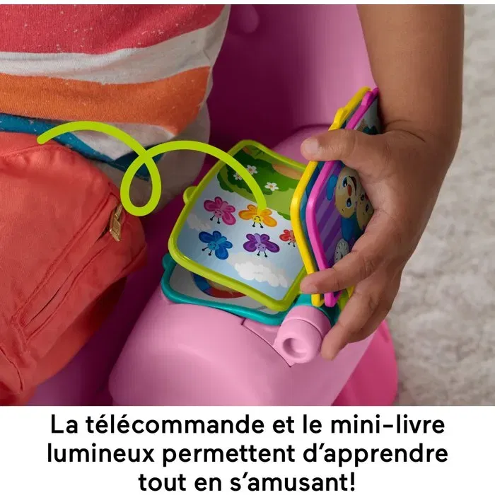 Fisher-Price JFF07 Fauteuil d'apprentissage électronique avec 120 chansons, sons et phrases, rose - Jouet d'éveil pour enfants à partir de 12 mois