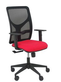 PIQUERAS Y CRESPO Chaise Motilla Synchro Rouge et Noir, Base pyramidale noire, Accoudoir 1D