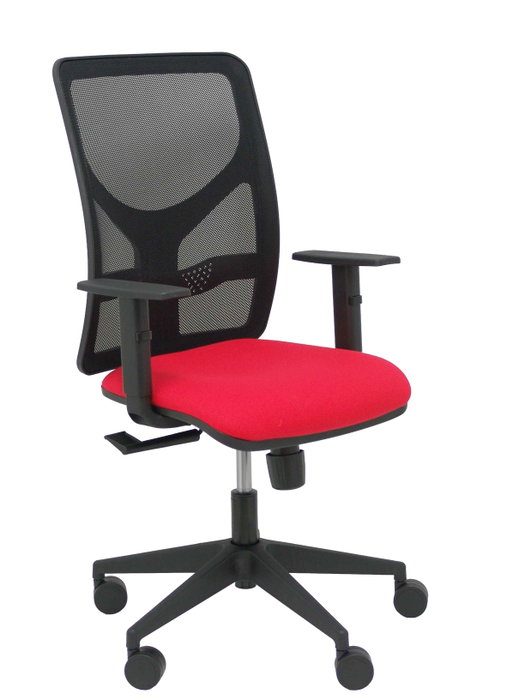 PIQUERAS Y CRESPO Chaise Motilla Synchro Rouge et Noir, Base pyramidale noire, Accoudoir 1D PIQUERAS Y CRESPO Chaise Motilla Synchro Rouge et Noir, Base pyramidale noire, Accoudoir 1D