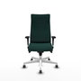 Piqueras Y Crespo Fauteuil Albacete, Similicuir Vert Bouteille, Mécanisme Synchrone, Base Blanche