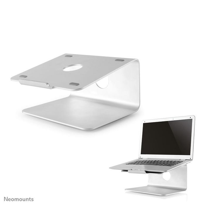 Neomounts Support NSLS050 pour Ordinateur Portable Aluminium, Pivotant 360°, Compatible 10-17 Pouces, Refroidissement, Antidérapant