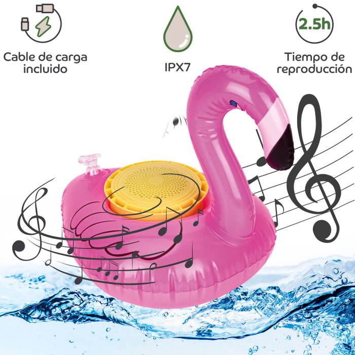 Myway Enceinte Bluetooth Flottante Flamenco avec IP67, 3W, Autonomie 2,5h, Flamant Rose Myway Enceinte Bluetooth Flottante Flamenco avec IP67, 3W, Autonomie 2,5h, Flamant Rose