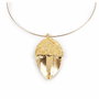 Shabama Collier rigide BELLOTA en or brillant avec pendentif gland