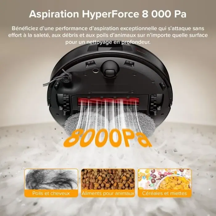 Roborock QR 598 - Aspirateur Robot Laveur avec Station Multifonctionnelle, Aspiration 8000 Pa, Technologie Anti-Enchevêtrement, Autonomie 180 min Roborock QR 598 - Aspirateur Robot Laveur avec Station Multifonctionnelle, Aspiration 8000 Pa, Technologie Anti-Enchevêtrement, Autonomie 180 min