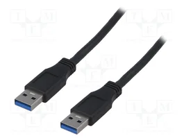 LOGILINK Câble USB 3.0 avec connecteurs USB A de chaque côté, 2m, noir