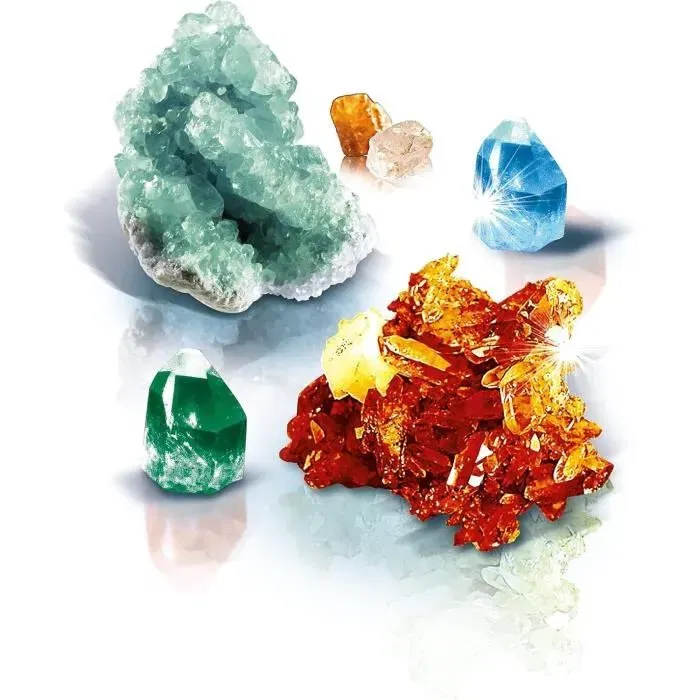 Clementoni - Crée tes cristaux - Kit d'expérimentation scientifique pour enfants dès 8 ans - Fabrication de cristaux colorés et scintillants avec 3 sachets d'alun
