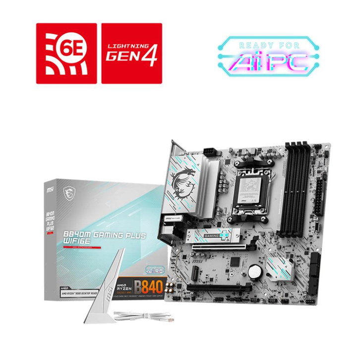 MSI B840M Gaming Plaque Base AMD AM5 DDR5 Wi-Fi 6E HDMI 2.1 2.5G LAN mATX MSI B840M Gaming Plaque Base AMD AM5 DDR5 Wi-Fi 6E HDMI 2.1 2.5G LAN mATX