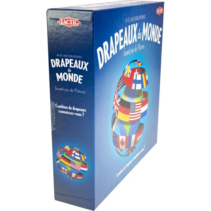 Tactic - Jeu de quiz Drapeaux du Monde - 2 à 6 joueurs - Dès 8 ans - Test de connaissances en géographie