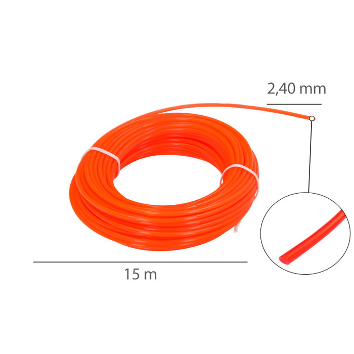 WOLFPACK LINEA PROFESIONAL Fil Nylon Rond 2,4mm (Rouleau 15m) WOLFPACK LINEA PROFESIONAL Fil Nylon Rond 2,4mm (Rouleau 15m)