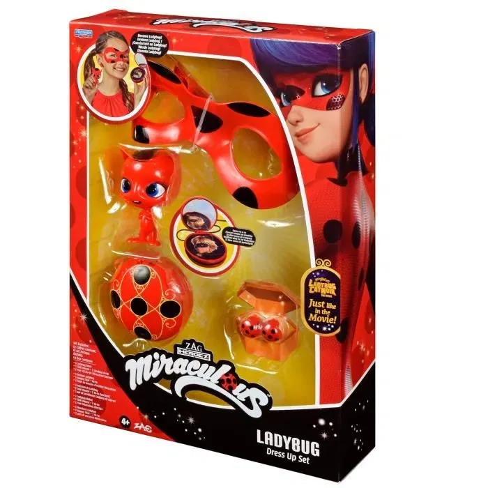 Bandai Miraculous Ladybug - Déguisement Complet avec Masque, Boucles d'Oreilles Tikki, Yoyo Miroir et Figurine Kwami - Set de Transformation Enfant Bandai Miraculous Ladybug - Déguisement Complet avec Masque, Boucles d'Oreilles Tikki, Yoyo Miroir et Figurine Kwami - Set de Transformation Enfant