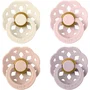 Bibs Sucette bébé Boheme Embout rond Ivory Blush Blossom Dusty Lilac - Pack de 4