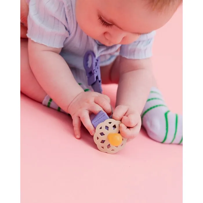 Bibs Sucette bébé Boheme Embout rond Ivory Blush Blossom Dusty Lilac - Pack de 4