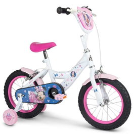 Huffy Bicyclette pour Enfants Minnie 14" avec Roues Stabilisatrices - Vélo Fille 4 à 6 Ans - Modèle Espagnol
