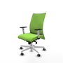 Piqueras Y Crespo Chaise de bureau Albacete confidente, mécanisme Synchro, Pistache, Base blanche, Roues 65mm