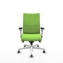 Piqueras Y Crespo Chaise de bureau Albacete confidente, mécanisme Synchro, Pistache, Base blanche, Roues 65mm