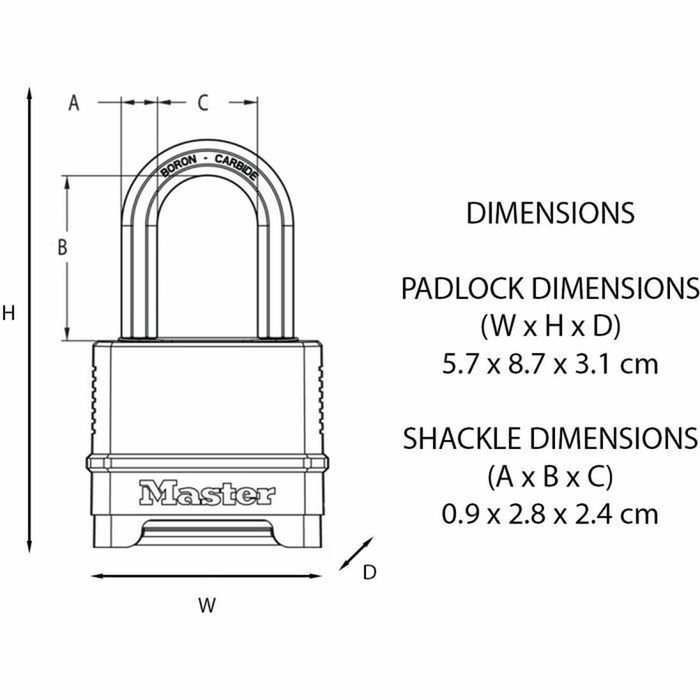 Master Lock Cadenas à combinaison Excell Noir M178EURD