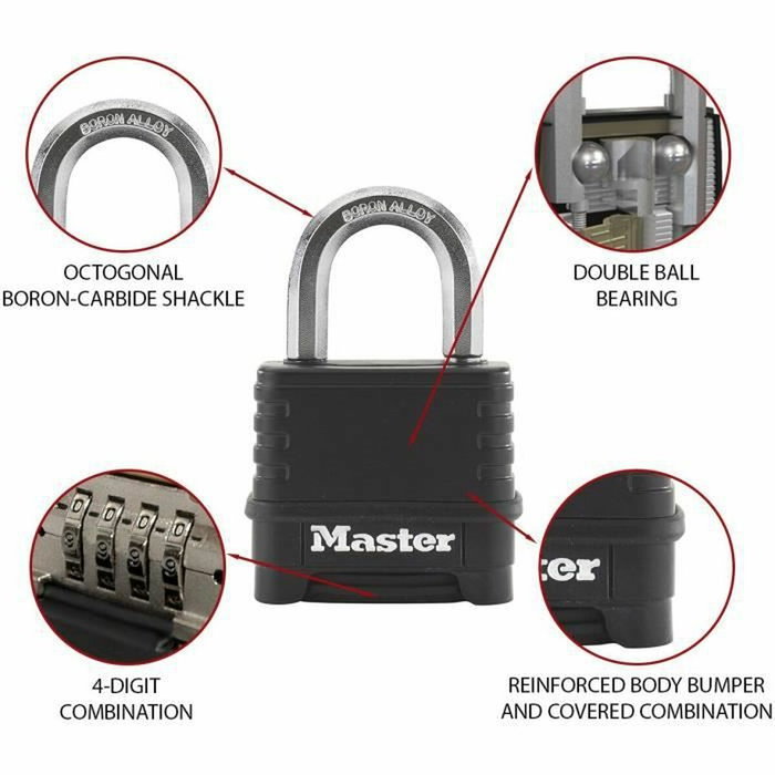 Master Lock Cadenas à combinaison Excell Noir M178EURD