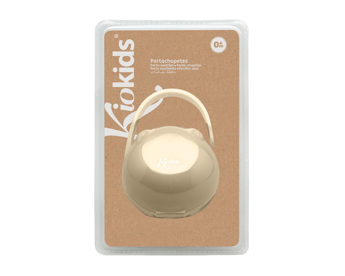 KioKids Portachupete (Tétine) avec Crochet Beige pour Transport Hygiénique - À partir de 0 Mois