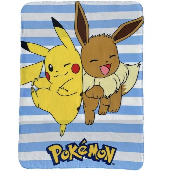 Pokemon Plaid polaire Pikachu et Évoli 100 x 140 cm
