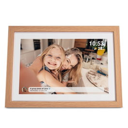 Denver Frameo PFF-1040LW Cadre Photo Numérique 25,4cm 16GB Bois Clair